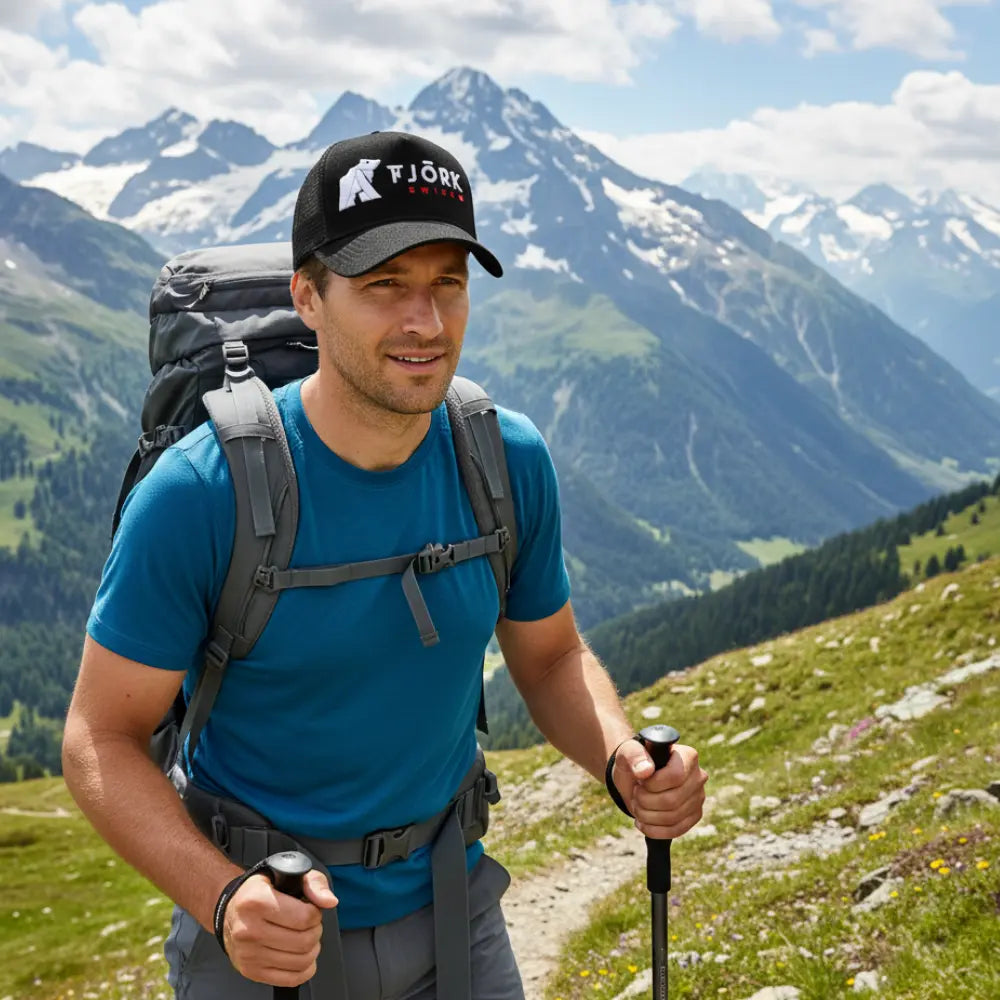 Baseballová kšiltovka, barva Black Laax, Fjork Merino