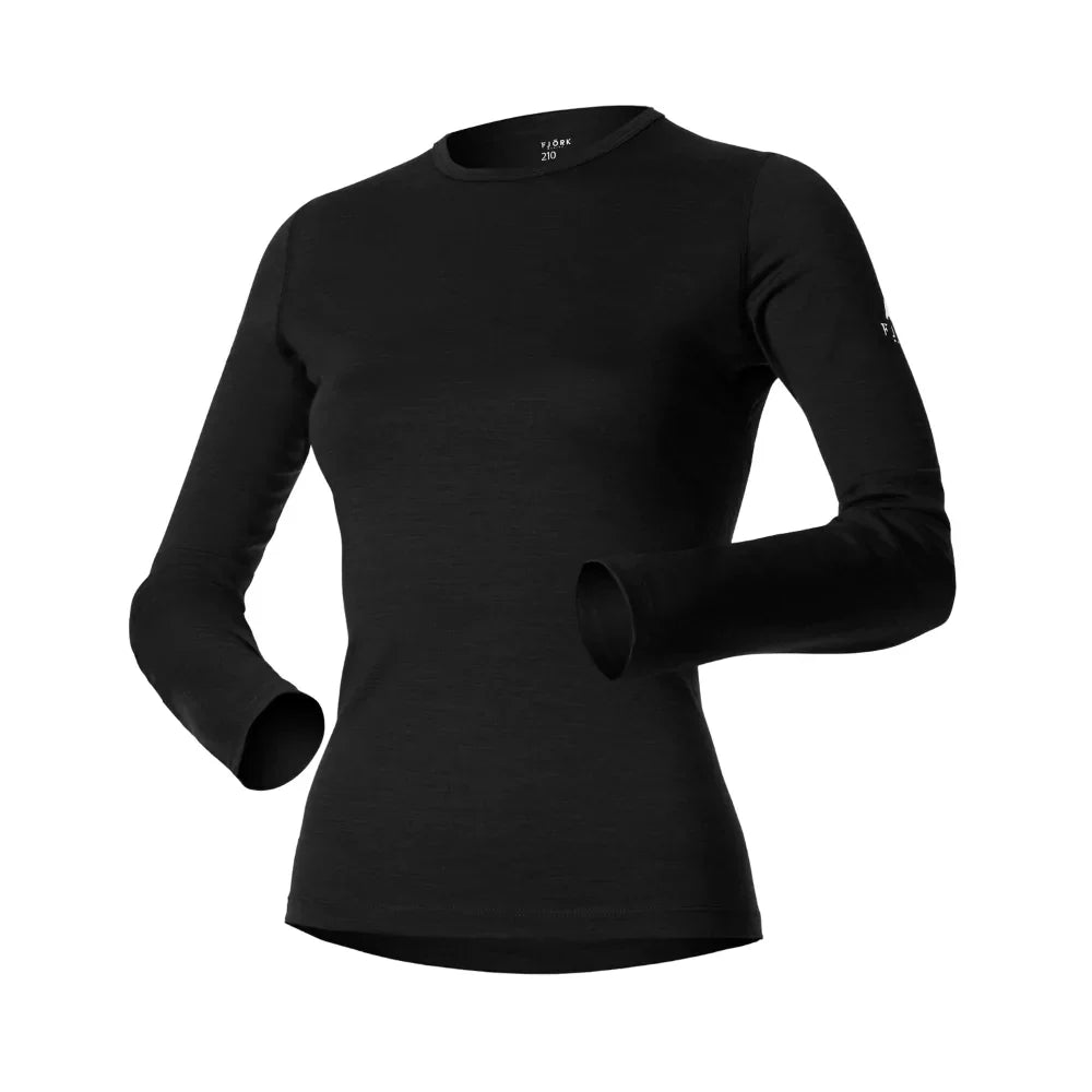 Bjork 210 dámské, barva Black Laax, vlna merino, Fjork Merino