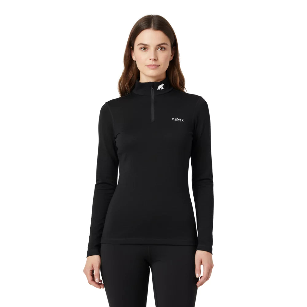 Bjork Zip 210 dámské, barva Black Laax, vlna merino, Fjork Merino