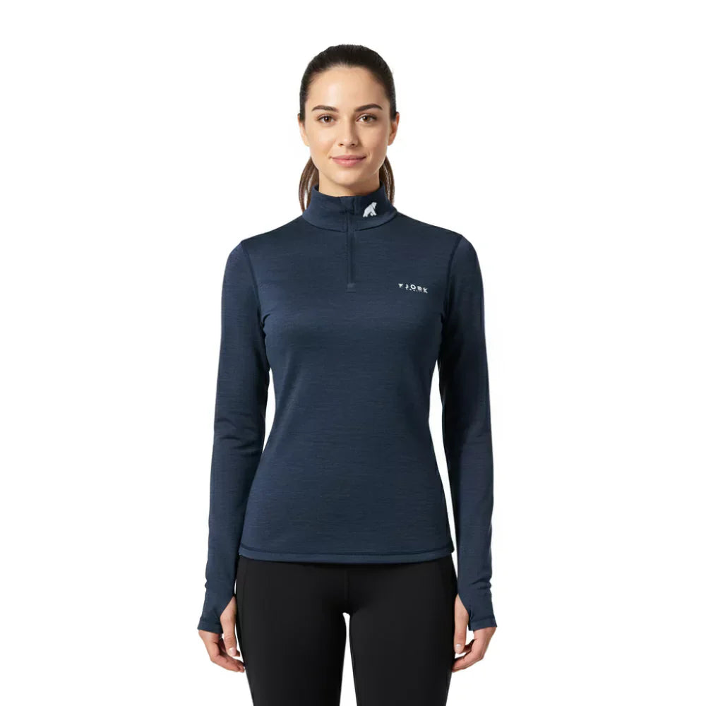 Bjork Zip 210 dámské, barva Blue St Moritz, vlna merino, Fjork Merino