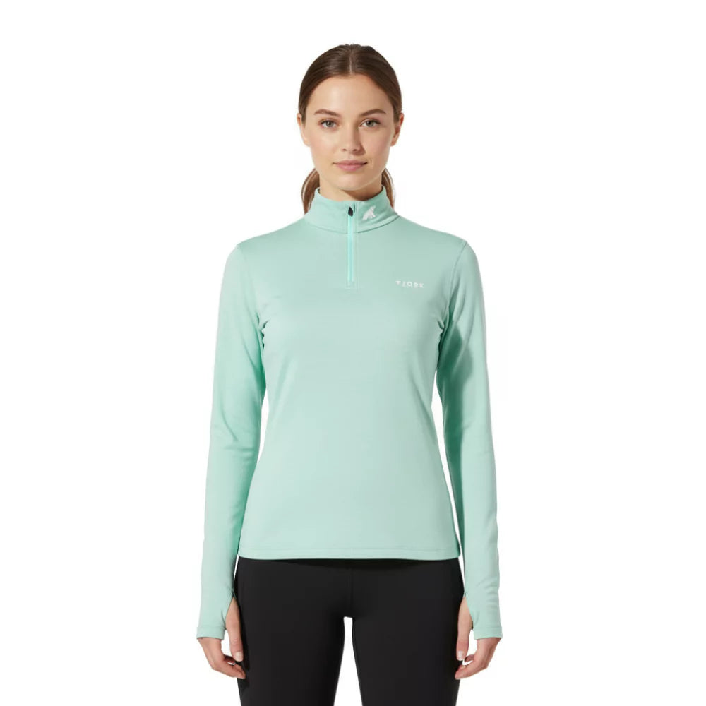 Bjork Zip 210 dámské, barva Green Engelberg, vlna merino, Fjork Merino