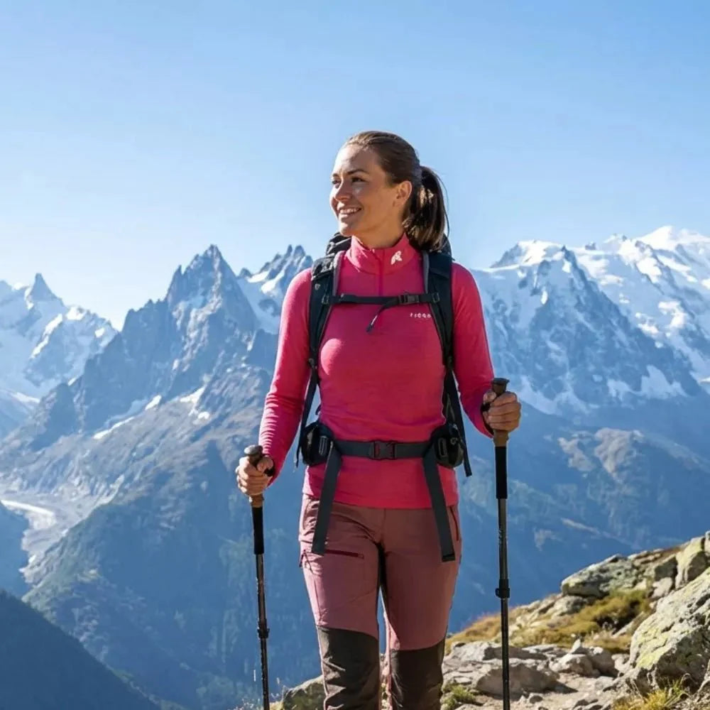 Bjork Zip 210 dámské, barva Pink Davos, vlna merino, Fjork Merino