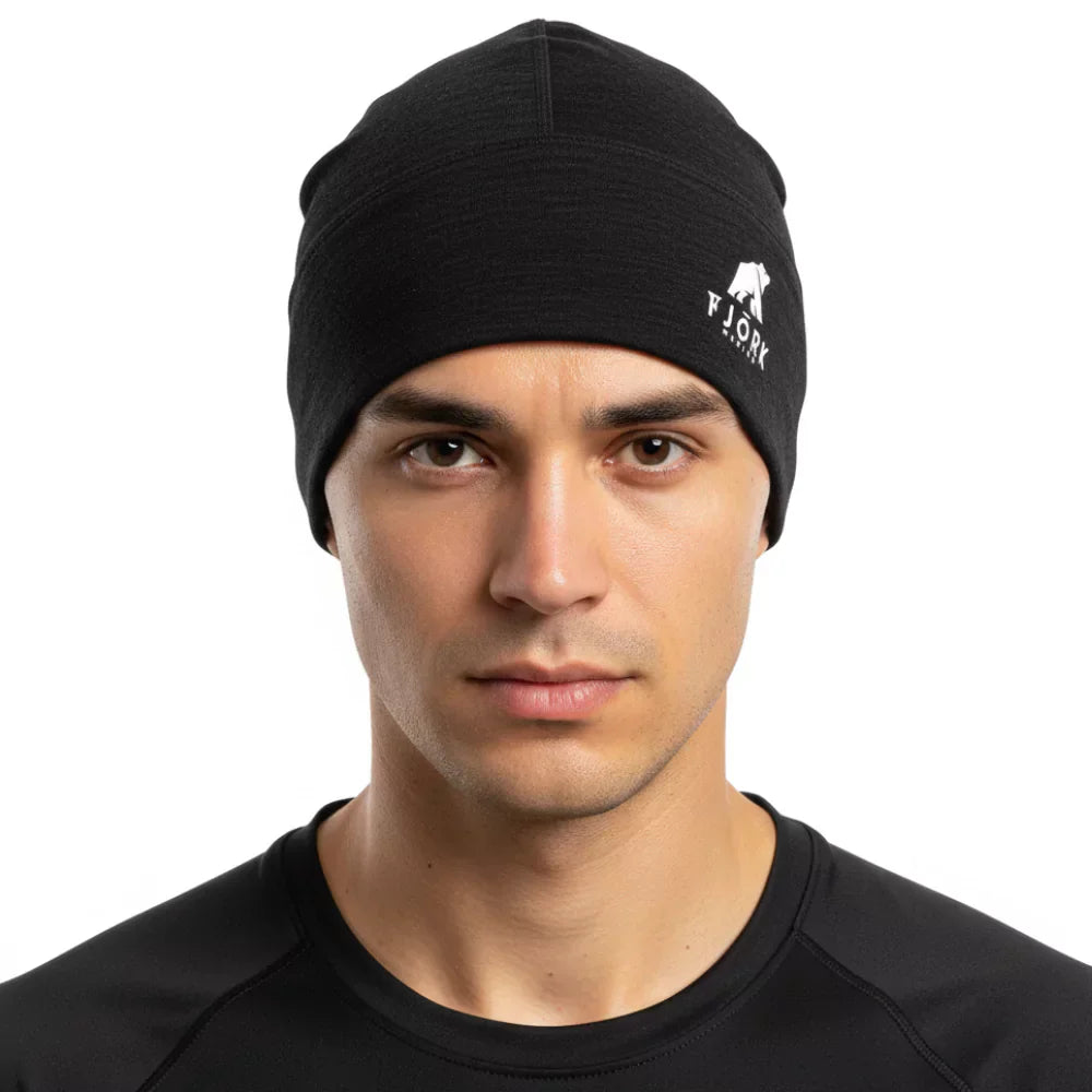 Čepice Pollux, barva Black Laax, vlna merino, Fjork Merino