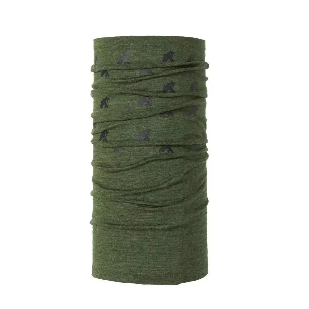 Oboustranný nákrčník, barva Green Gstaad, vlna merino, Fjork Merino