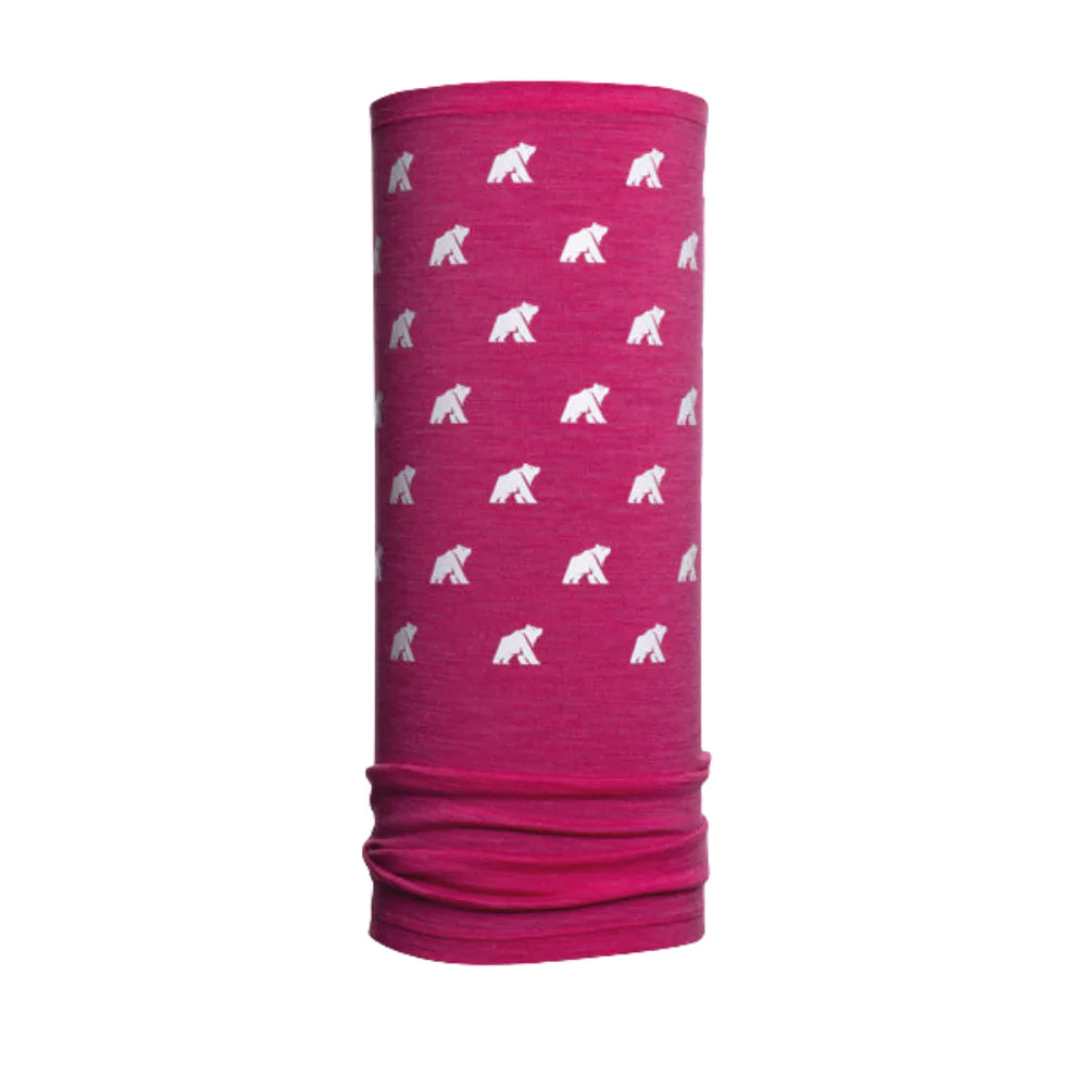Oboustranný nákrčník, barva Pink Montana, vlna merino, Fjork Merino