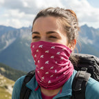 Oboustranný nákrčník, barva Pink Montana, vlna merino, Fjork Merino