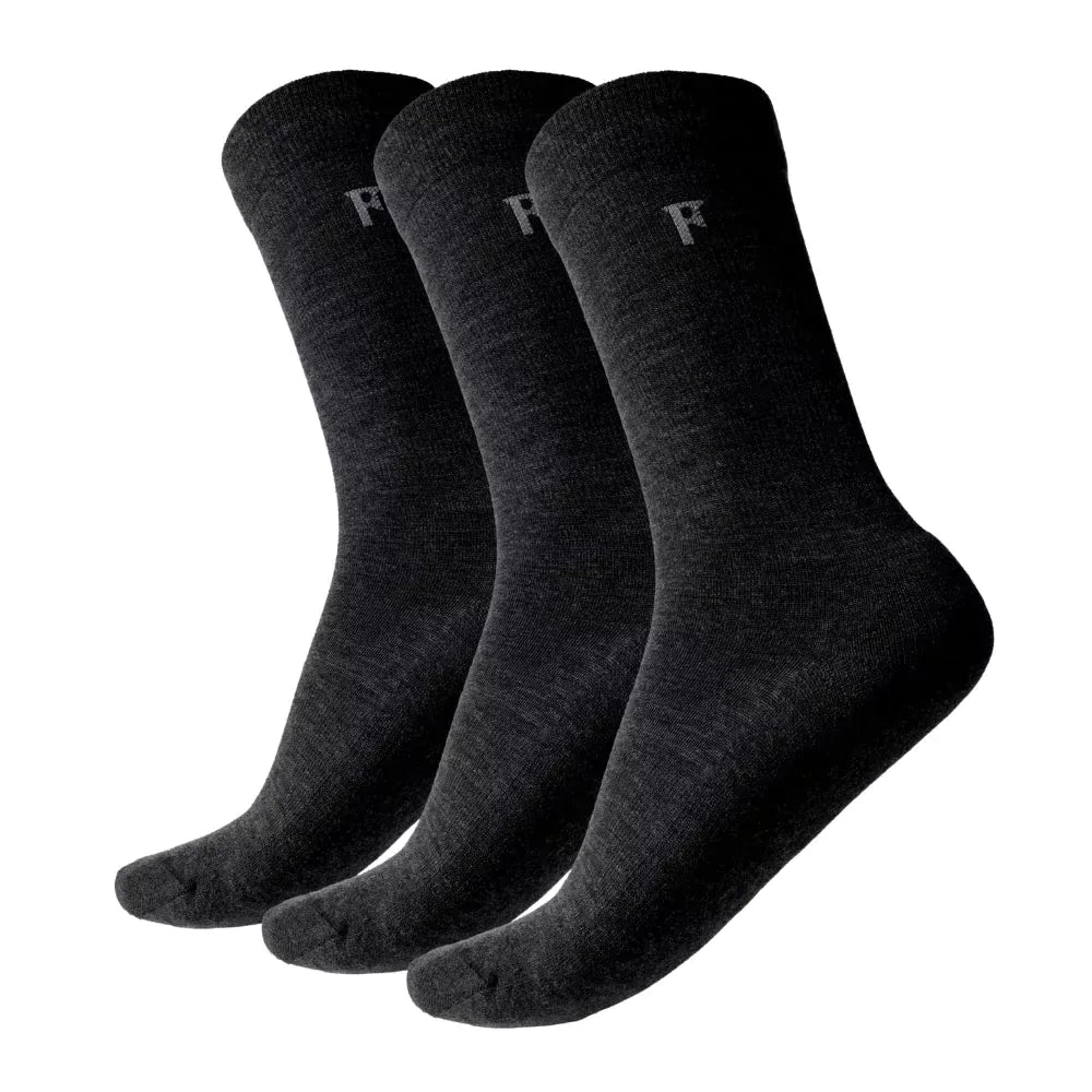 Ponožky City – balení 3 párů, barva Black Laax, vlna merino, Fjork Merino