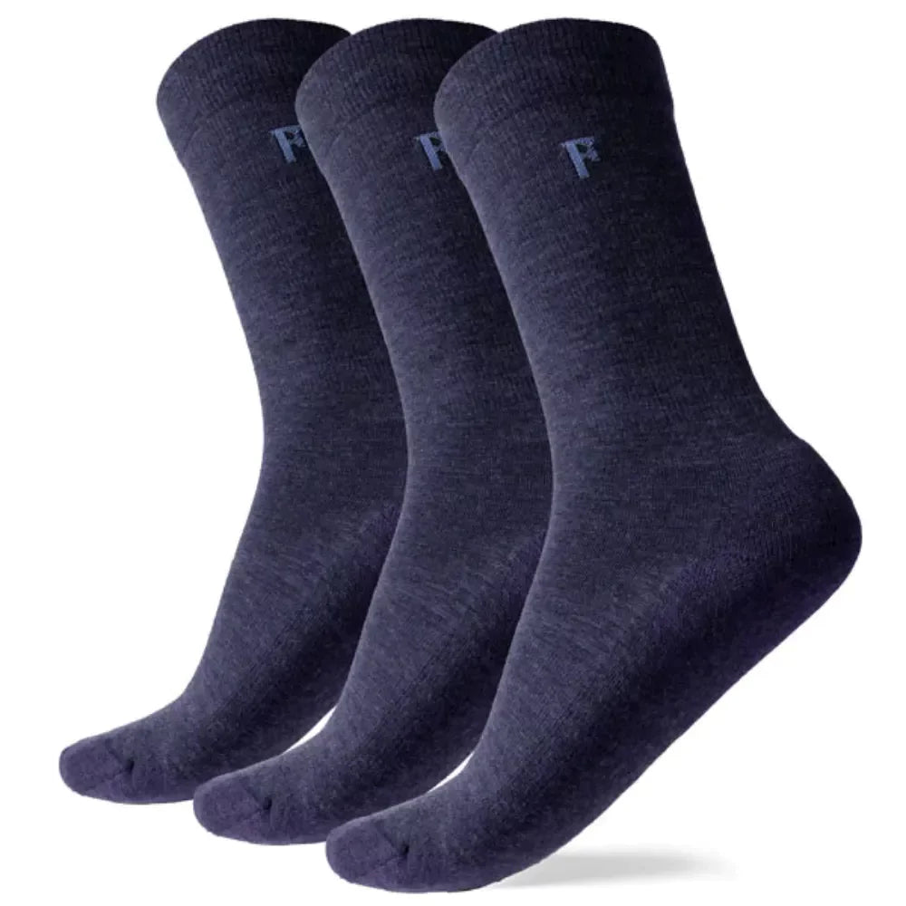 Ponožky City – balení 3 párů, barva Navy, vlna merino, Fjork Merino