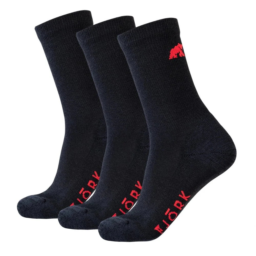 Ponožky Classic Cut – balení 3 párů, barva Black Laax, vlna merino, Fjork Merino