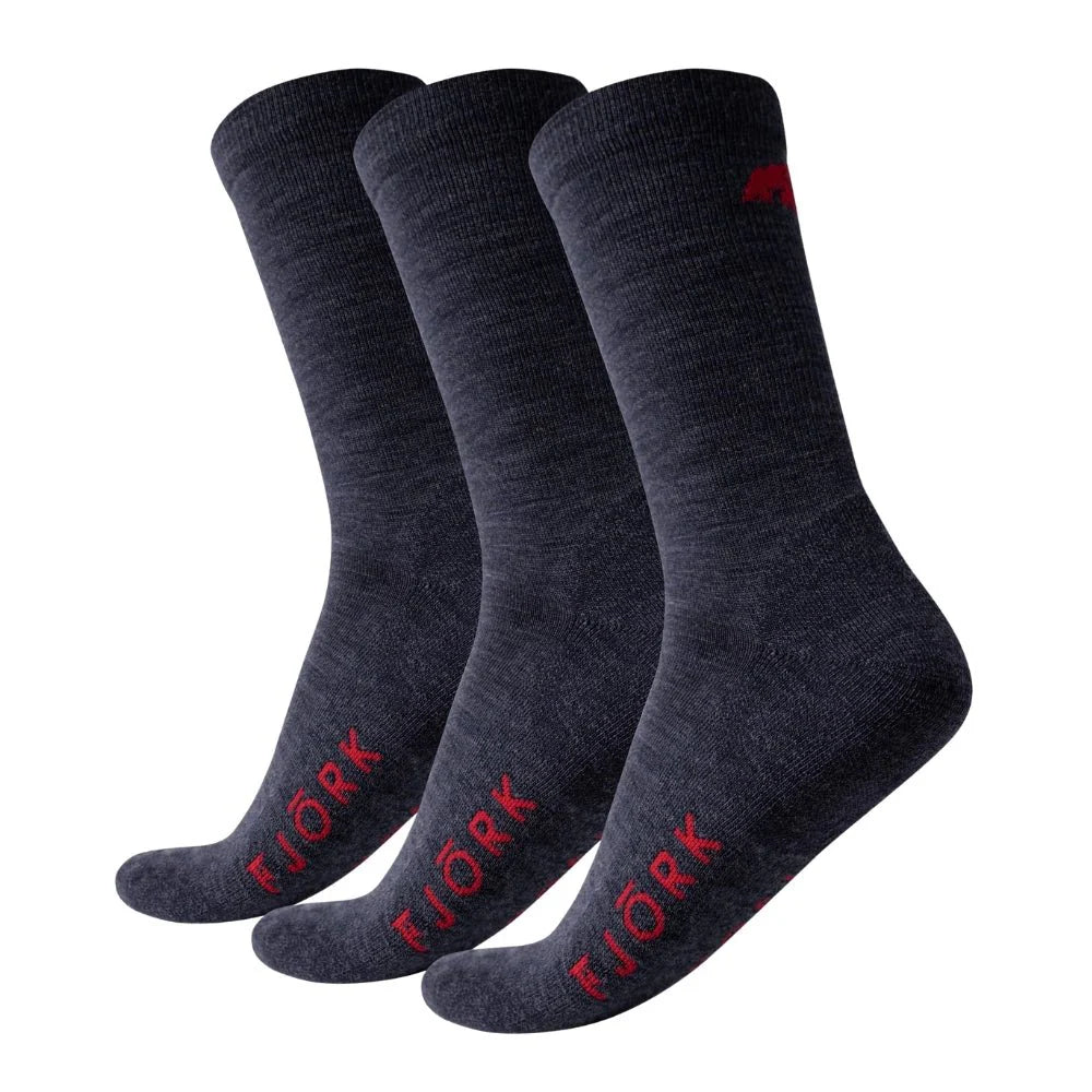 Ponožky Classic Cut – balení 3 párů, barva Navy, vlna merino, Fjork Merino