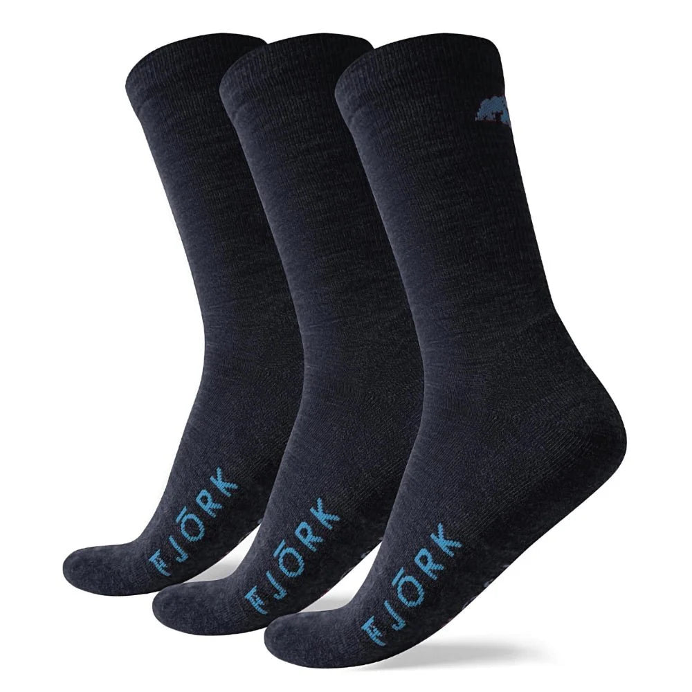 Ponožky Classic Cut – balení 3 párů, barva Navy, vlna merino, Fjork Merino
