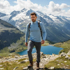 Finn Zip 210 pánské, barva Blue Aletsch, vlna merino, Fjork Merino