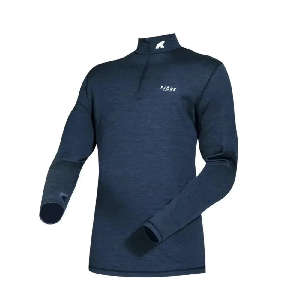 Finn Zip 210 pánské, barva Blue St Moritz, vlna merino, Fjork Merino