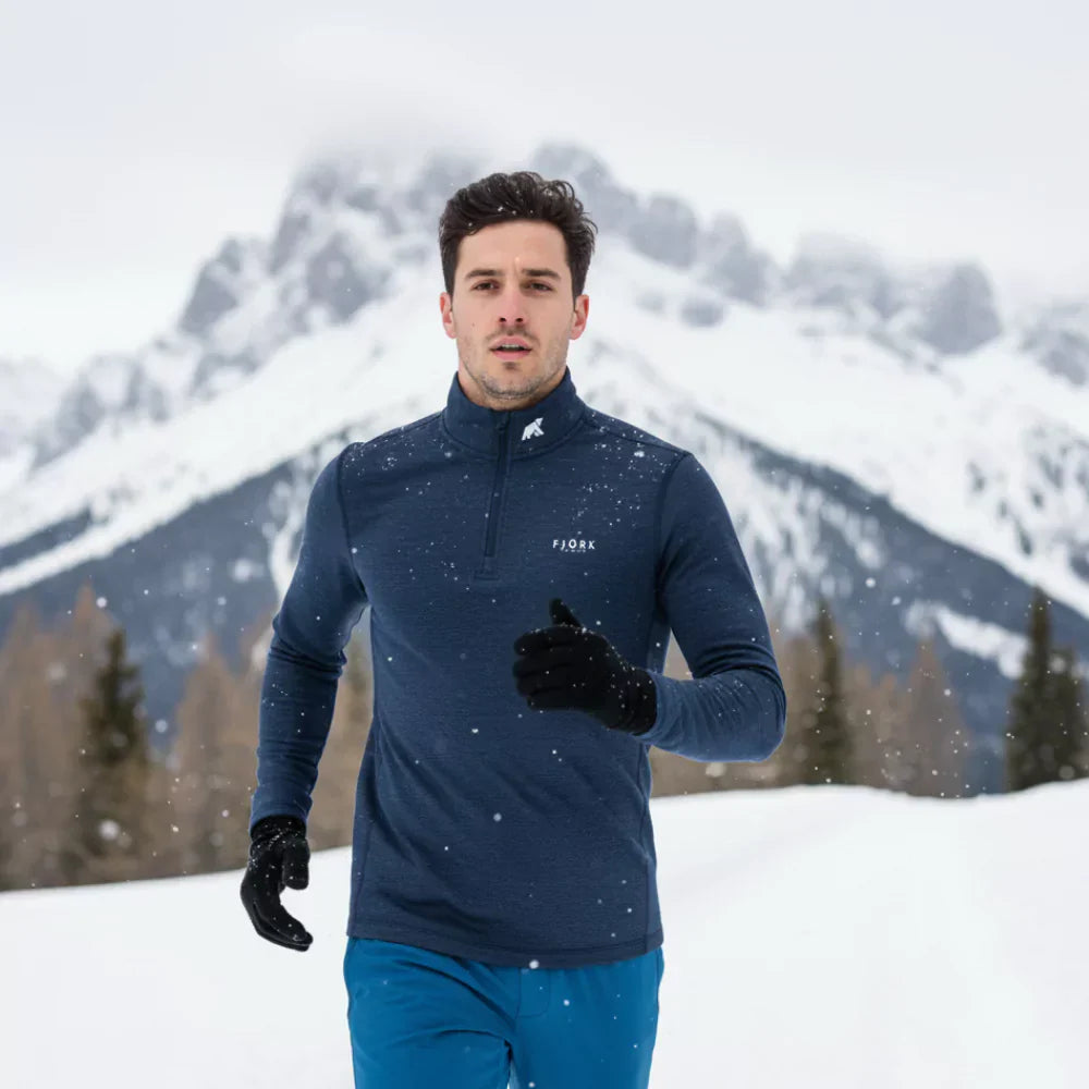 Finn Zip 210 pánské, barva Blue St Moritz, vlna merino, Fjork Merino