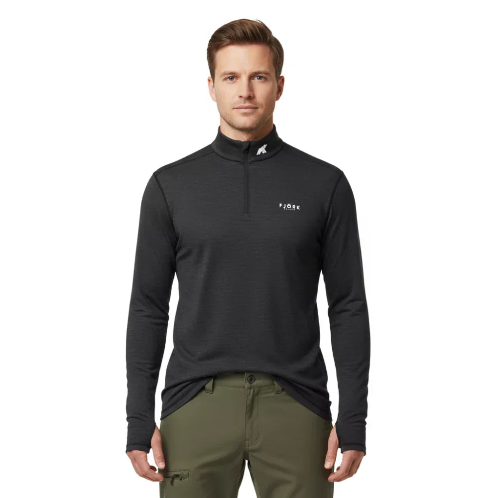 Finn Zip 210 pánské, barva Grey Zinal, vlna merino, Fjork Merino