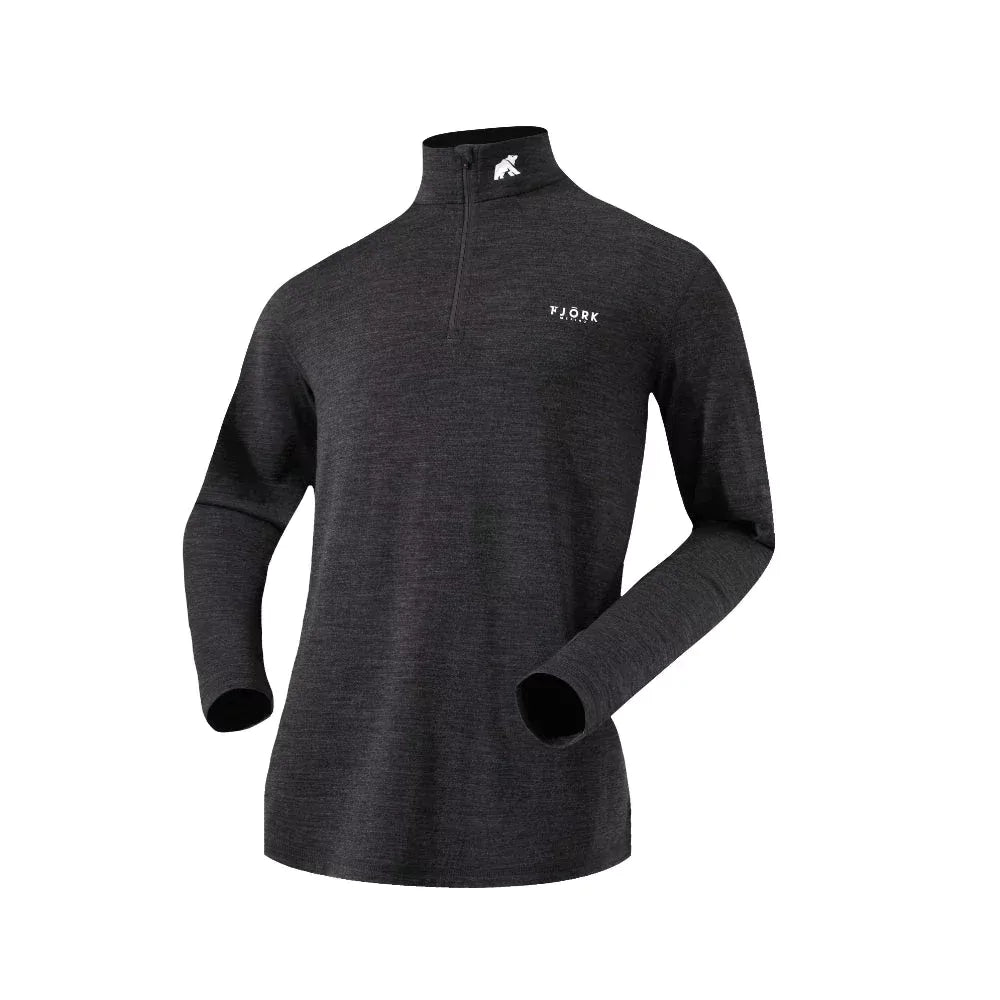 Finn Zip 210 pánské, barva Grey Zinal, vlna merino, Fjork Merino