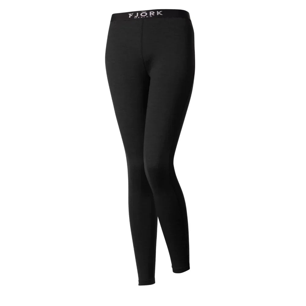 Legíny Bjork 210 dámské, barva Black Laax, vlna merino, Fjork Merino