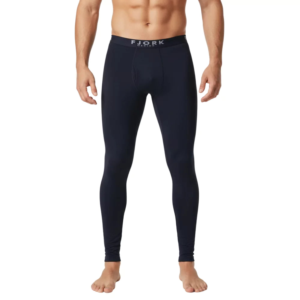 Legíny Finn 210 pánské, barva Black Laax, vlna merino, Fjork Merino