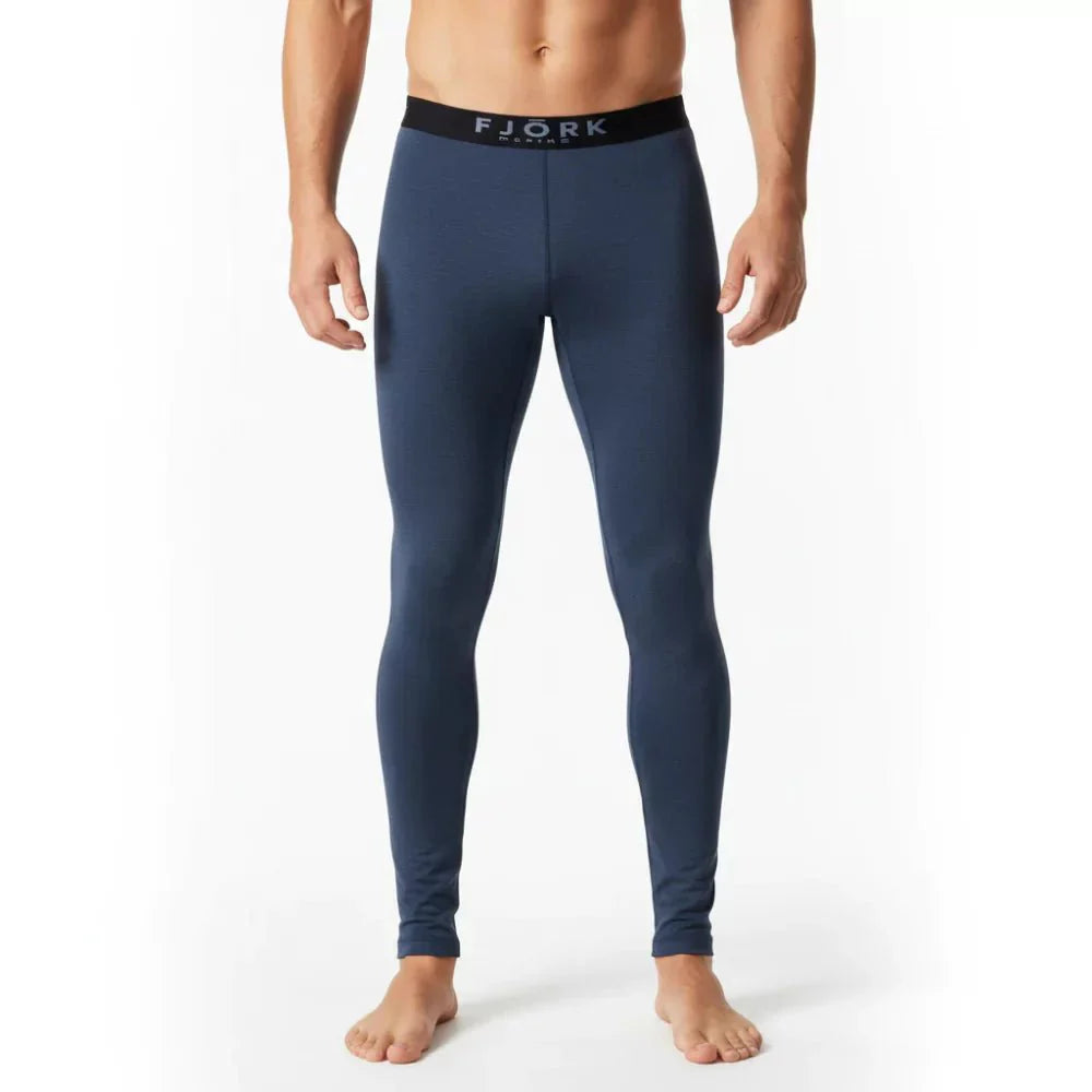 Legíny Finn 210 pánské, barva Blue St Moritz, vlna merino, Fjork Merino