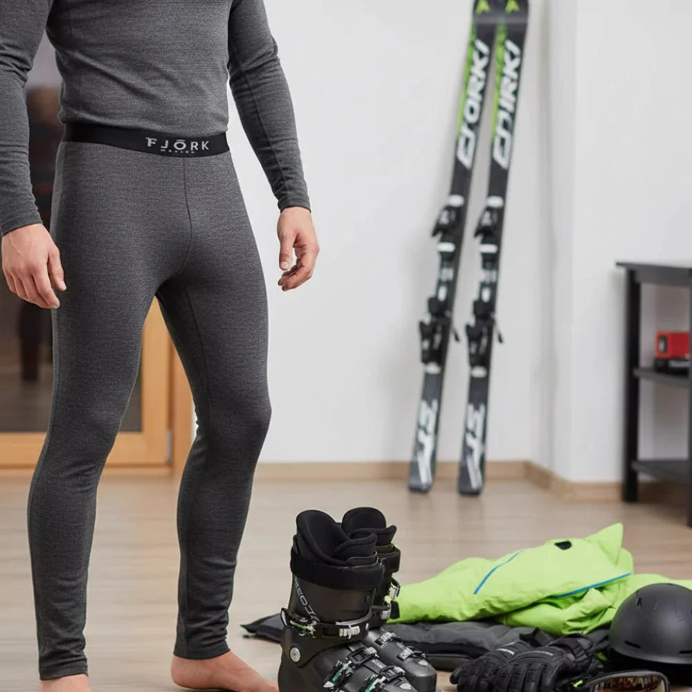 Legíny Finn 210 pánské, barva Grey Zinal, vlna merino, Fjork Merino