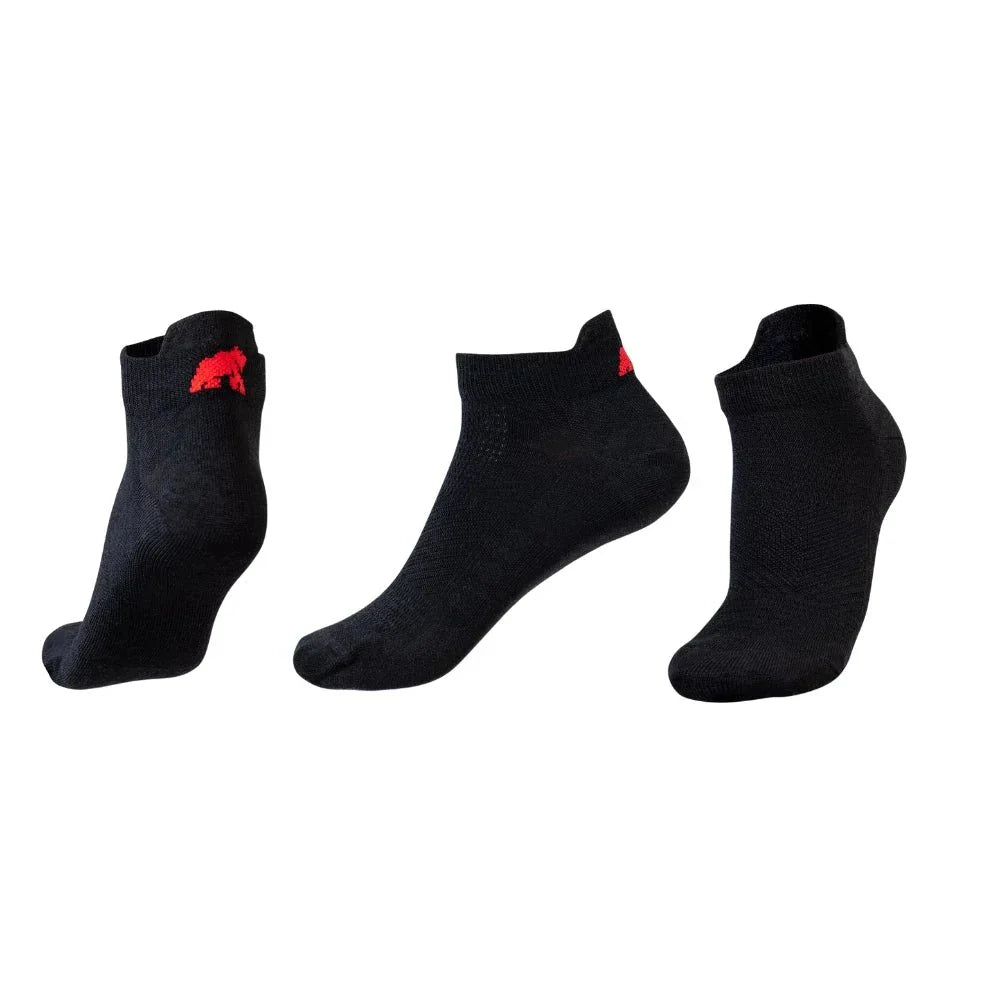 Ponožky Low Cut – balení 3 párů, barva Black Laax, vlna merino, Fjork Merino