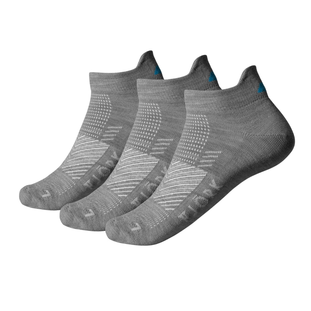 Ponožky Low Cut – balení 3 párů, barva Grey Saas Fee, vlna merino, Fjork Merino