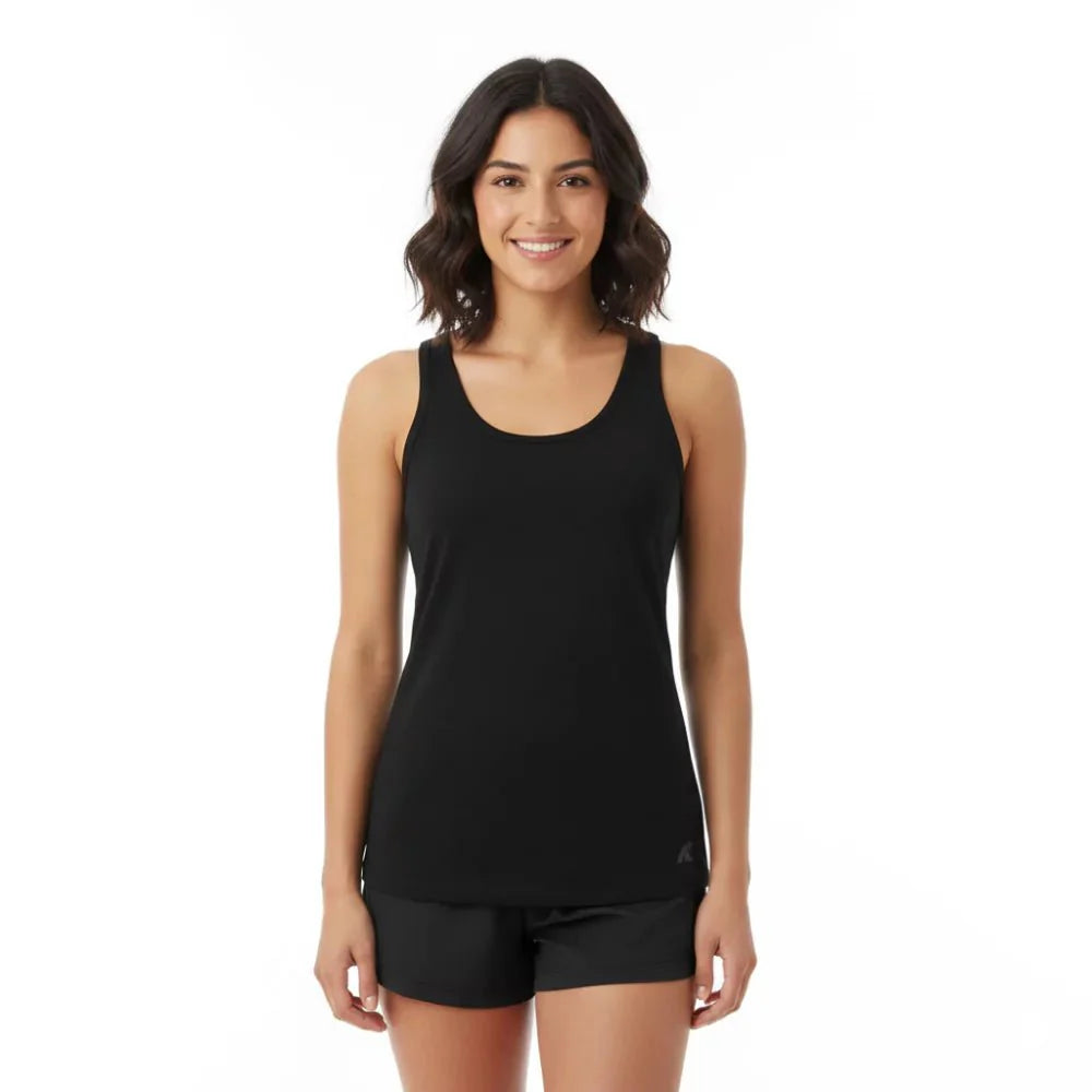 Tílko Tank 140 dámské, barva Black Laax, vlna merino, Fjork Merino