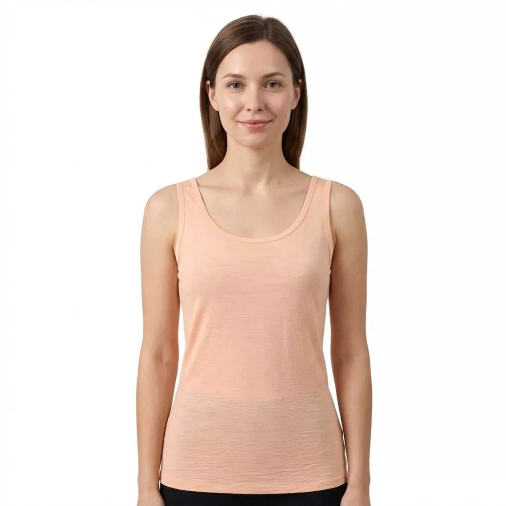 Tílko Tank 140 dámské, barva Nude Scuol, vlna merino, Fjork Merino