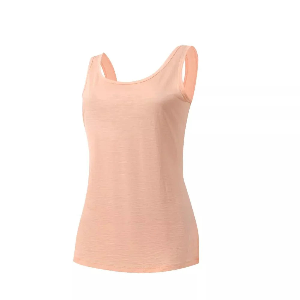 Tílko Tank 140 dámské, barva Nude Scuol, vlna merino, Fjork Merino