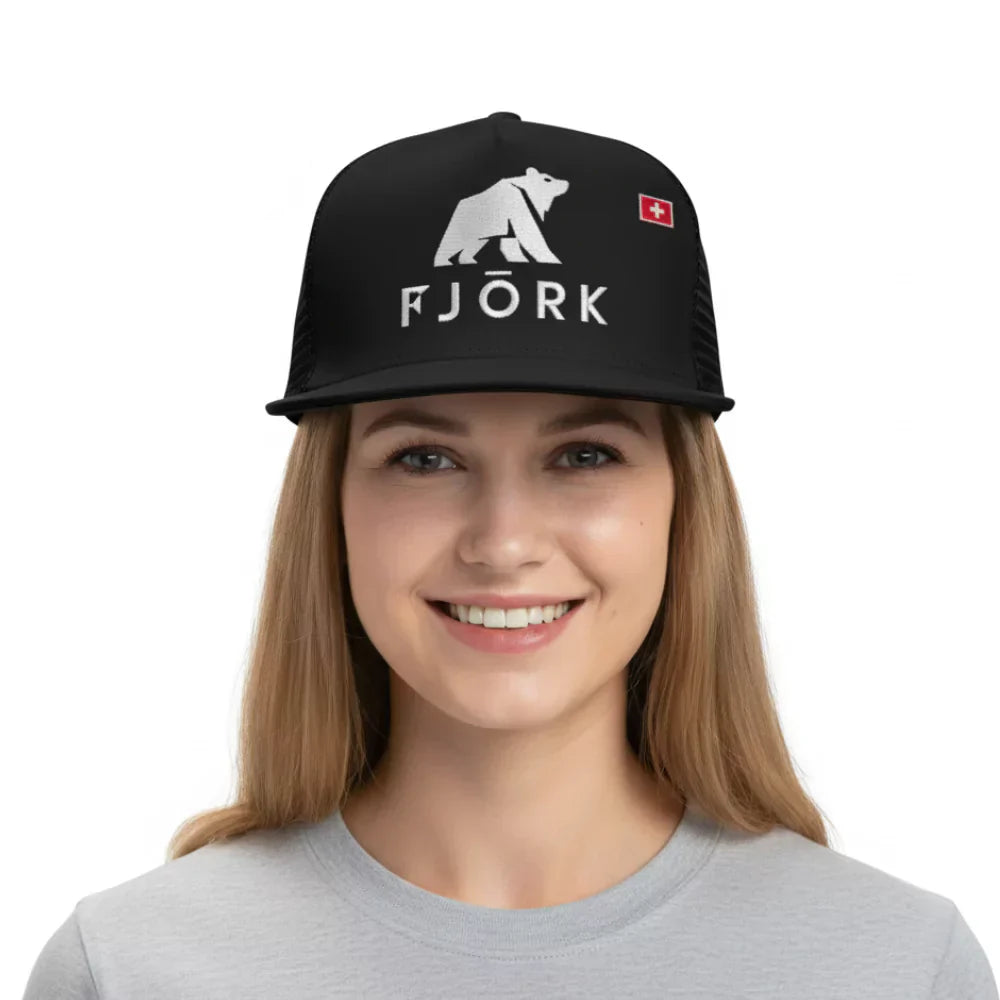 Trucker kšiltovka, barva Black Laax, Fjork Merino