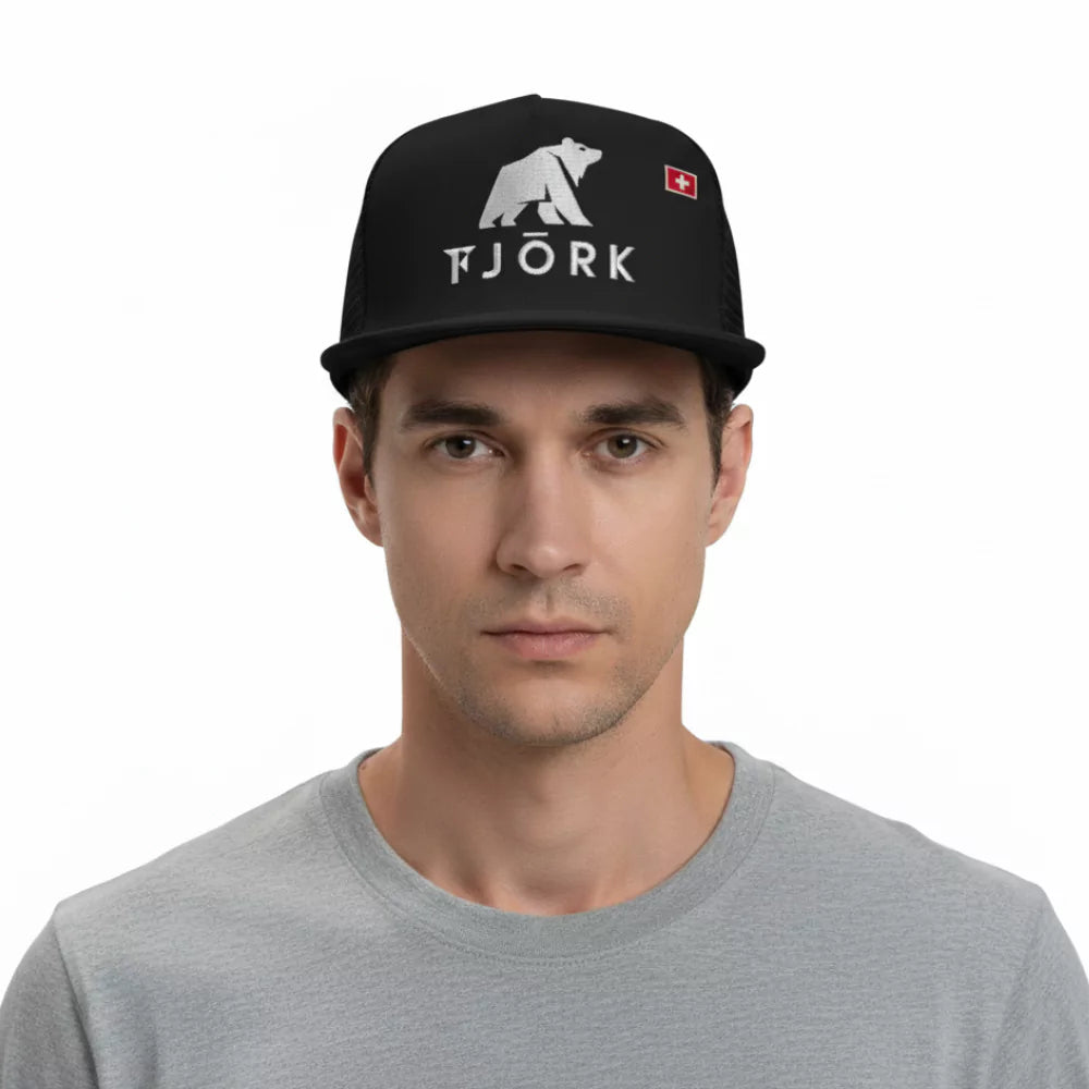 Trucker kšiltovka, barva Black Laax, Fjork Merino