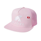 Trucker kšiltovka, barva Pink Montana, Fjork Merino