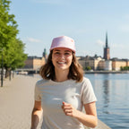 Trucker kšiltovka, barva Pink Montana, Fjork Merino