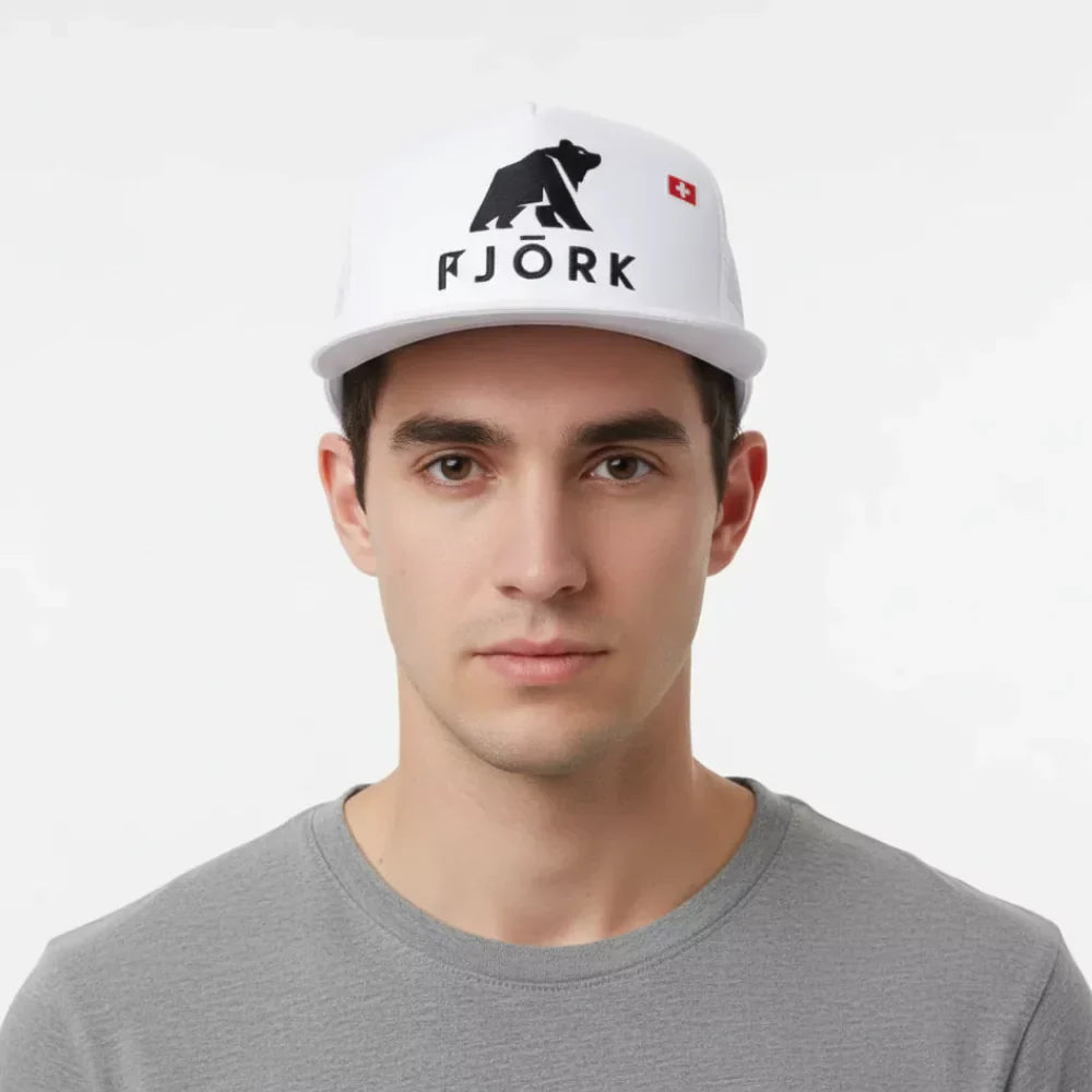 Trucker kšiltovka, barva Polar White, Fjork Merino