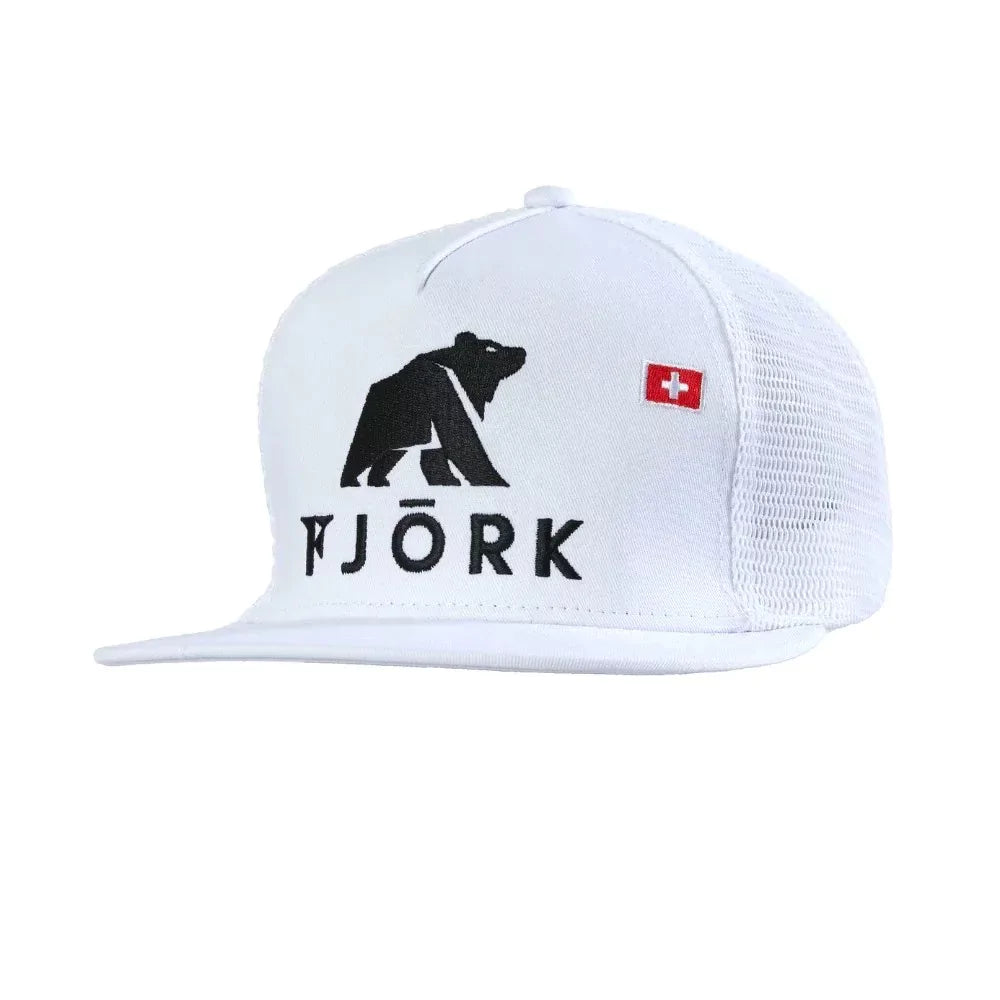 Trucker kšiltovka, barva Polar White, Fjork Merino