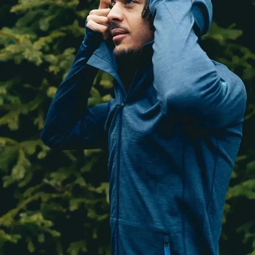 Bunda Ultra 300 pánská, barva Blue St Moritz, vlna merino, Fjork Merino