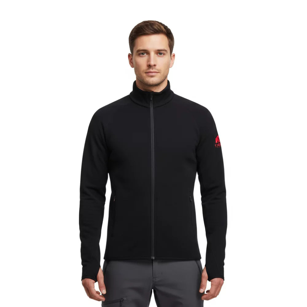 Bunda Ultra 300 pánská (bez kapuce), barva Black Laax, vlna merino, Fjork Merino