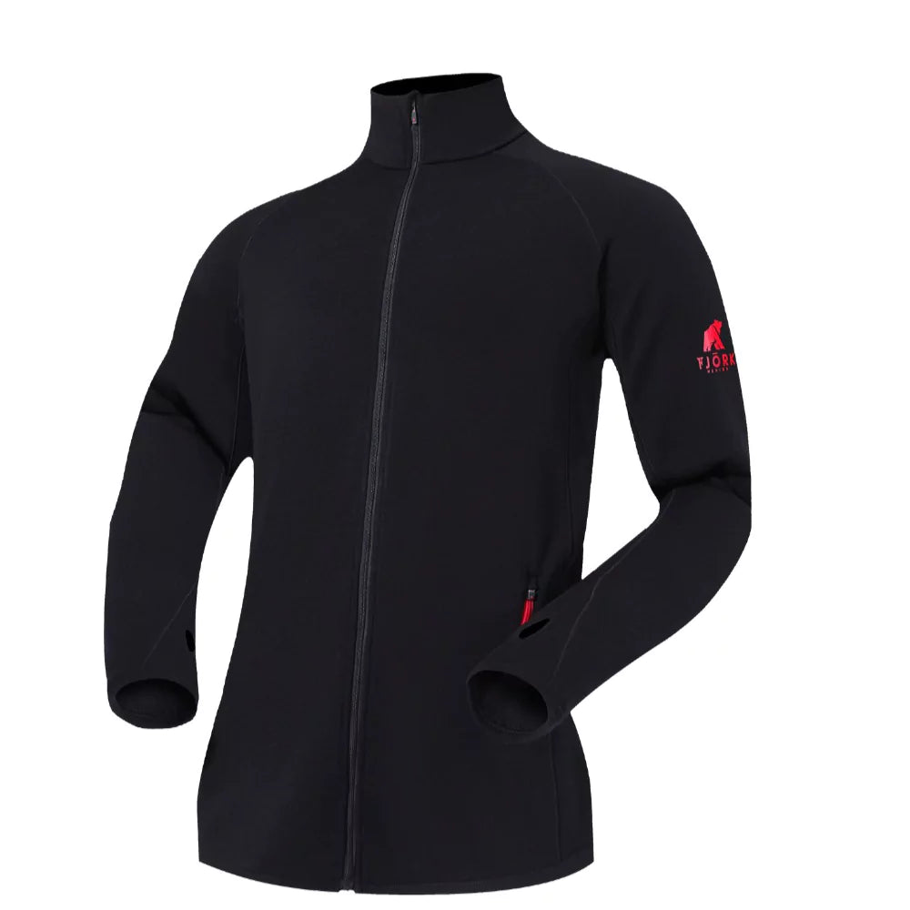 Bunda Ultra 300 pánská (bez kapuce), barva Black Laax, vlna merino, Fjork Merino