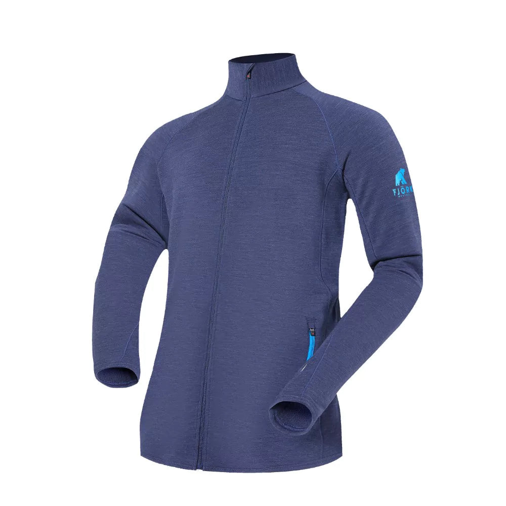 Bunda Ultra 300 pánská (bez kapuce), barva Blue St Moritz, vlna merino, Fjork Merino