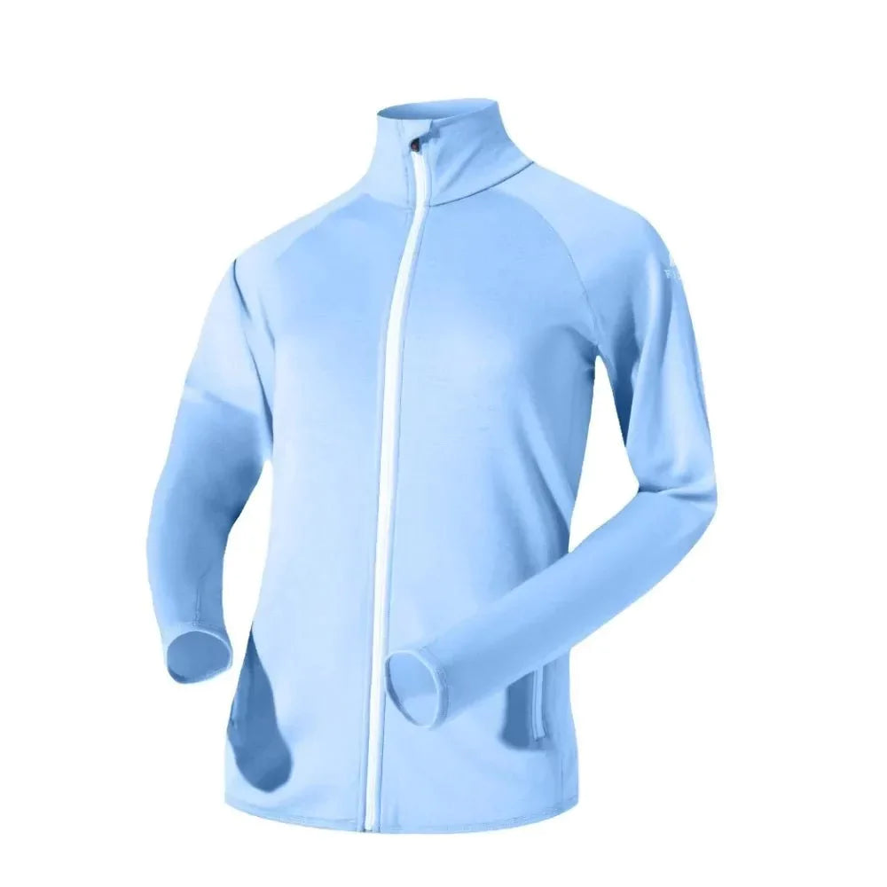 Bunda Ultra 300 dámská (bez kapuce), barva Blue Aletsch, vlna merino, Fjork Merino