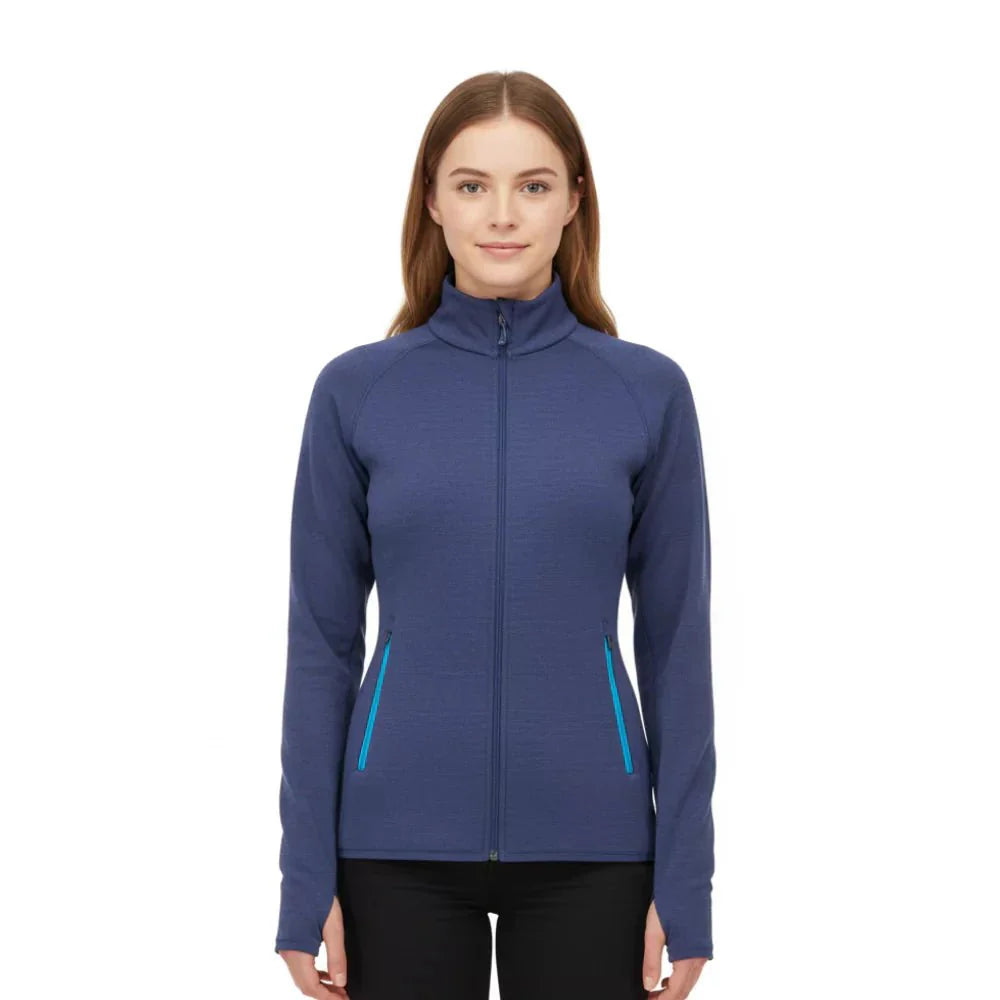 Bunda Ultra 300 dámská (bez kapuce), barva Blue St Moritz, vlna merino, Fjork Merino