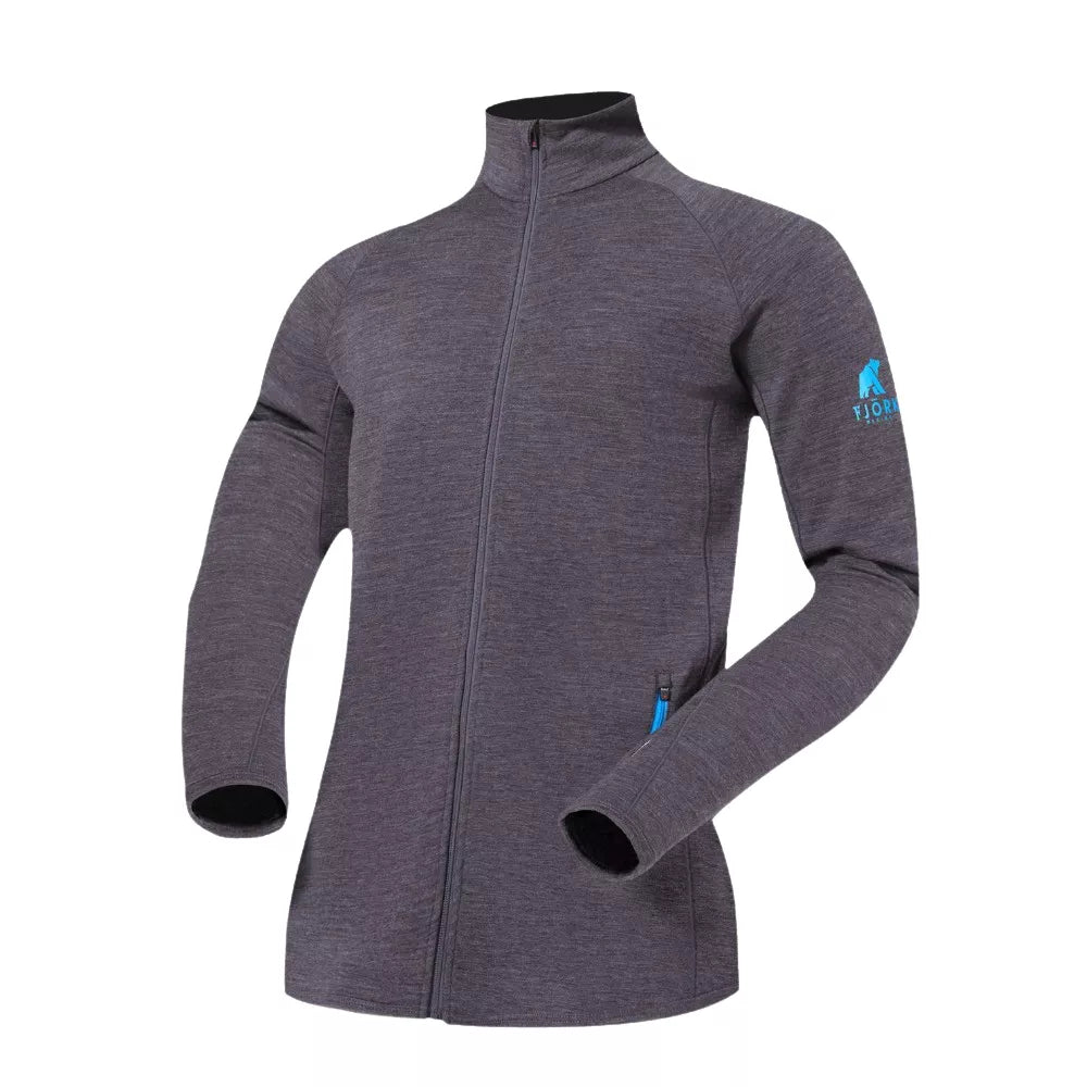 Bunda Ultra 300 dámská (bez kapuce), barva Grey Zinal, vlna merino, Fjork Merino